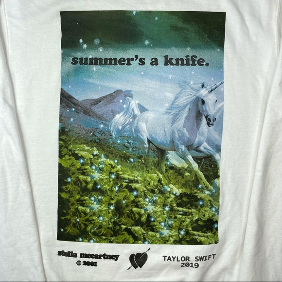 SOLD Taylor Swift x Stella McCartney Unicorn Sweatshirt Small Summer's A Knife - Picture 2 of 4
